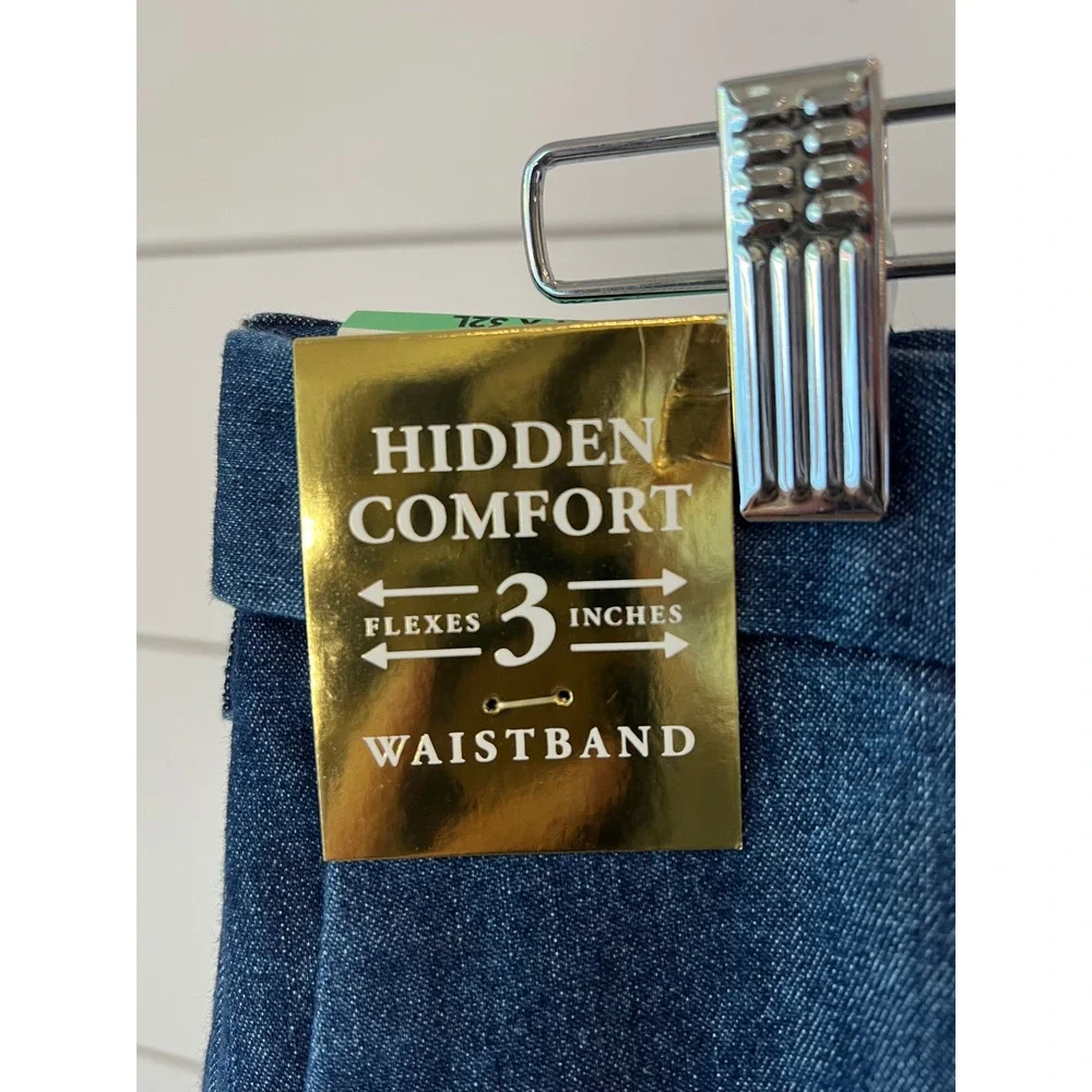 NWT Haggar Premium Stretch Denim Pants Mens 34x32 Classic Fit Blue Jeans